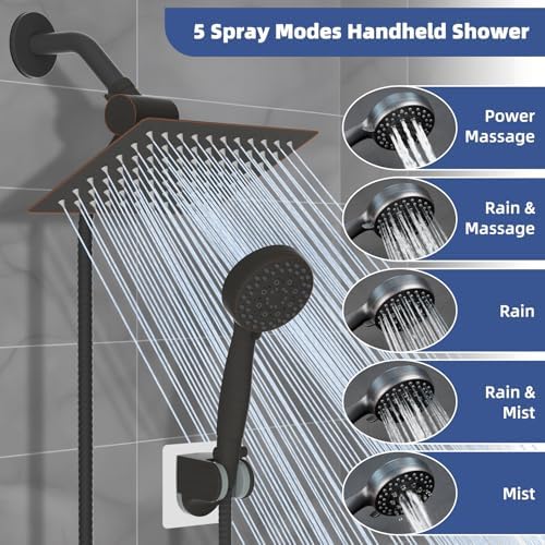 iFealClear 10-Inch Metal Handheld Shower Head