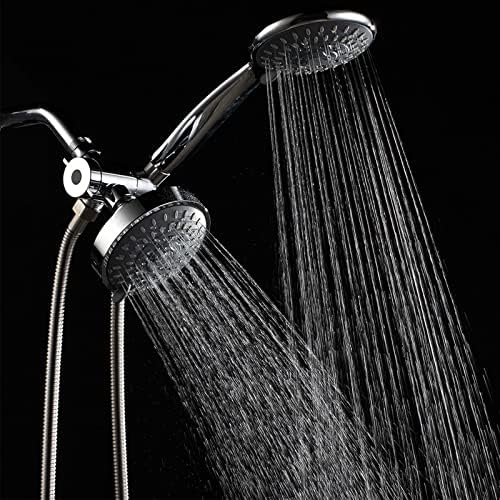 Double-ended dual shower head combo with 3-way diverter