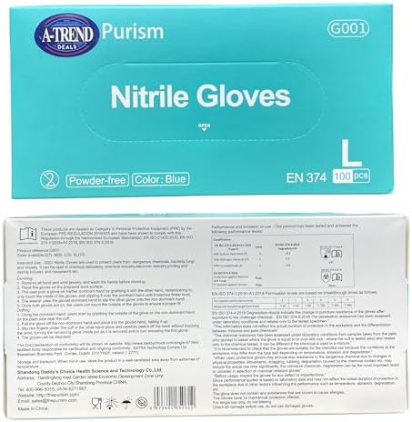 Blue Nitrile Gloves Strong Durable