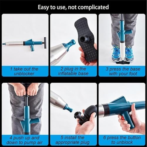 Pneumatic Floor Drain Toilett Plunger - Efficient Clog Remover
