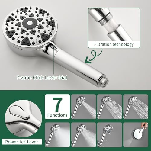 Shamanda 7-Function Shower Faucet Set with Chrome Trim