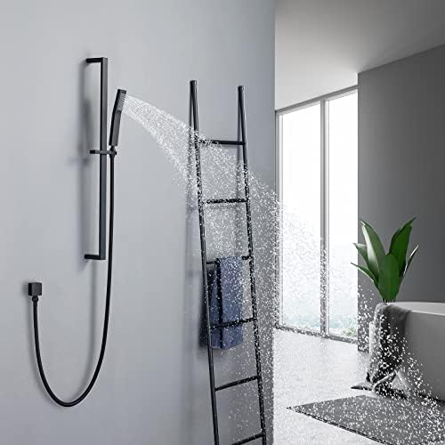 Pattlye Brass Shower Slide Bar Matte Black