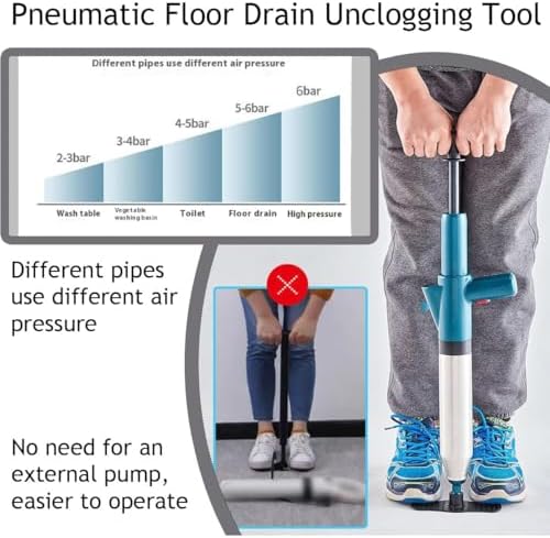 Pneumatic Floor Drain Unclogging Tool Grey