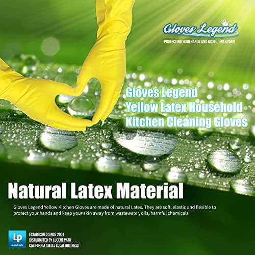 Gloves Legend Large Yellow Reusable Kitchen Gloves