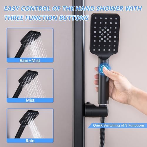 Sturdy Matte Black Tested Shower Head