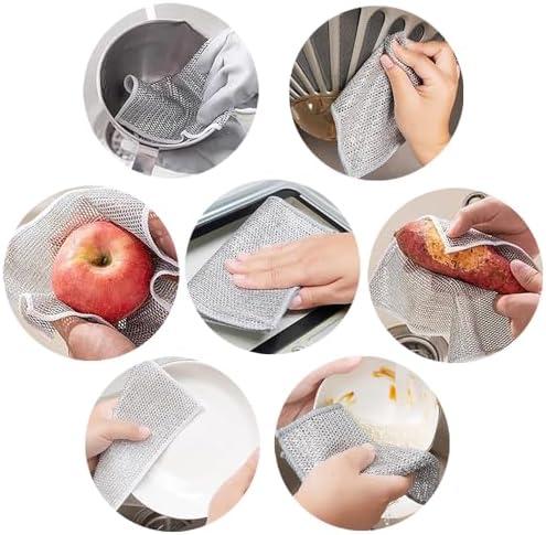 Resin Cleaning Gloves with Silver Wire Mesh Cloths 1