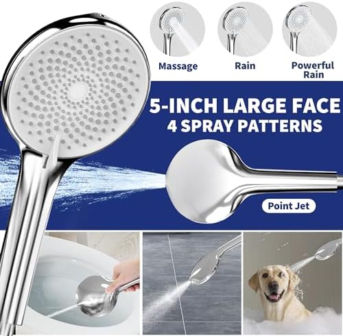 10 Inch Rain Shower Head with Handheld Combo High Pressure Chrome