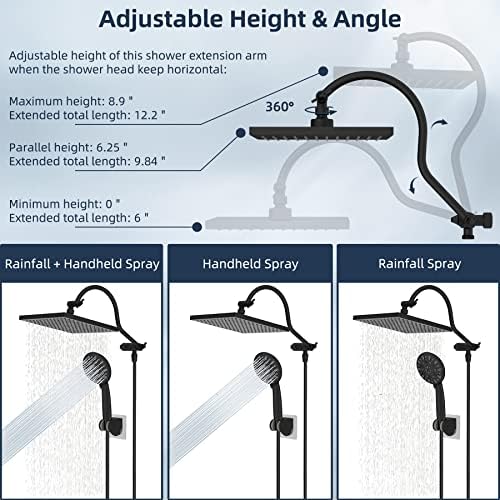 Enjoy Ultimate Relaxation with Hibbent Rainfall Shower Head Combo