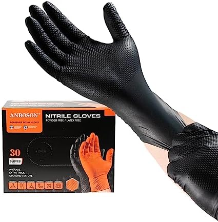 Premium Nitrile Gloves with Diamond Texture for Mechanics Cleaning