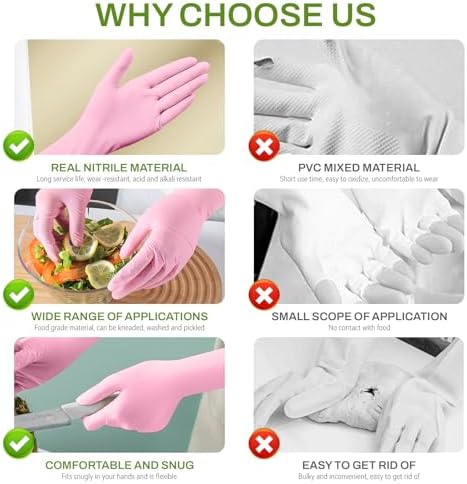 30-Piece Nitrile Gloves for Kitchen More
