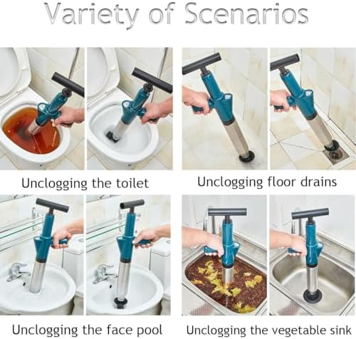 Pneumatic Floor Drain Unclogging Tool Grey