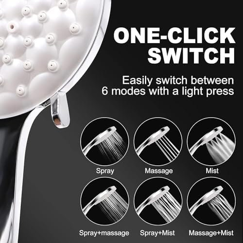 High-Pressure 6 Spray Modes Shower Head