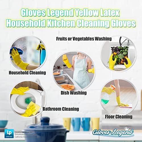 Gloves Legend Large Yellow Reusable Kitchen Gloves