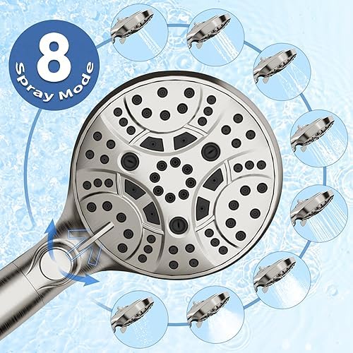 Efficient 8-Mode shower head for hard water by JONKEAN