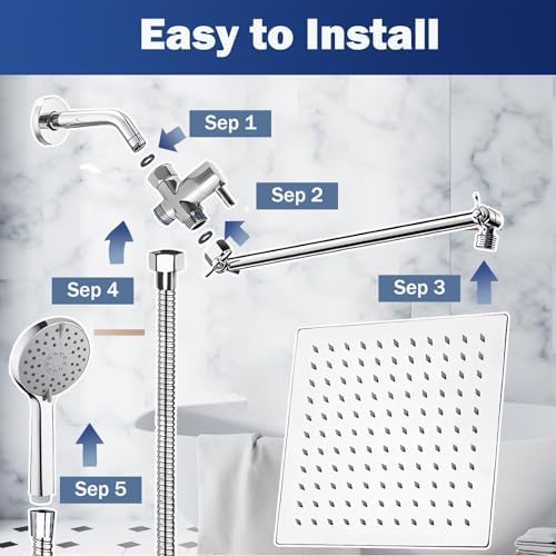 Durable 10-inch Rain Shower Head Combo