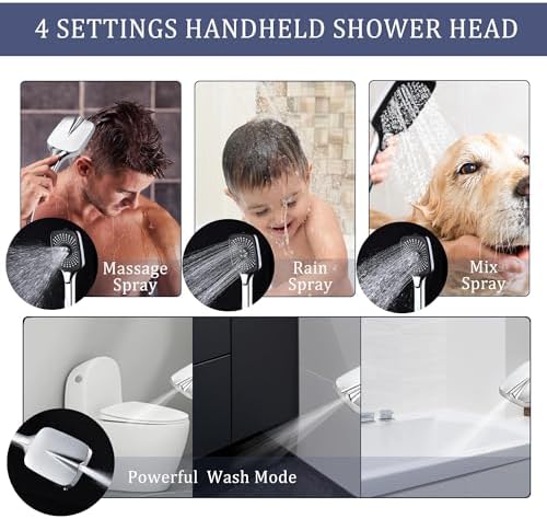 Cuzobro 12 Inch Rainfall Showerhead with Handheld Combo