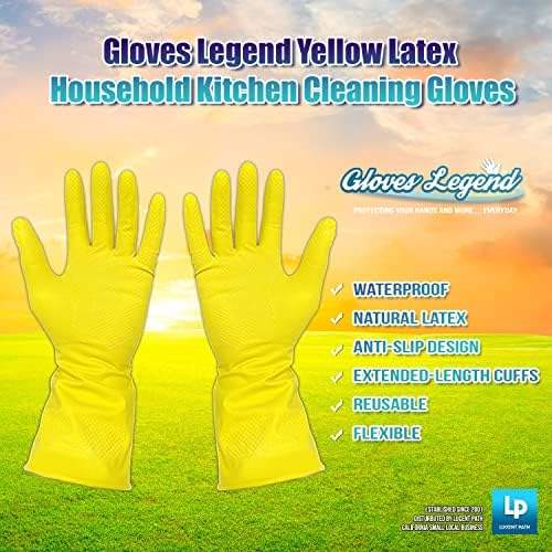 Gloves Legend Large Yellow Reusable Kitchen Gloves