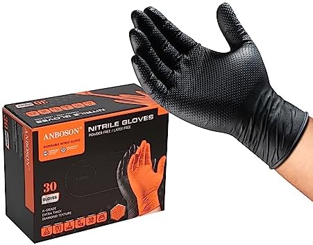Premium Nitrile Gloves with Diamond Texture for Mechanics Cleaning