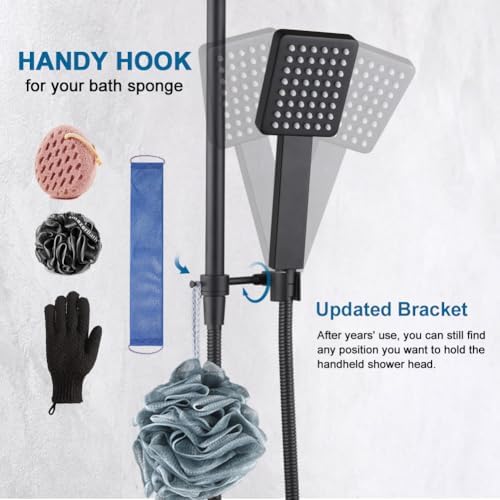 All-Metal Matte Black Shower Head Combo