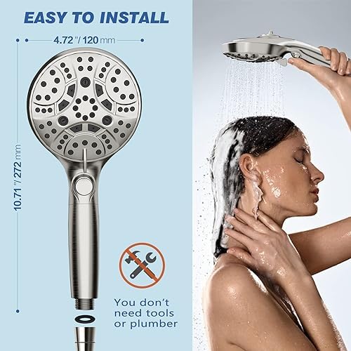 Efficient 8-Mode shower head for hard water by JONKEAN