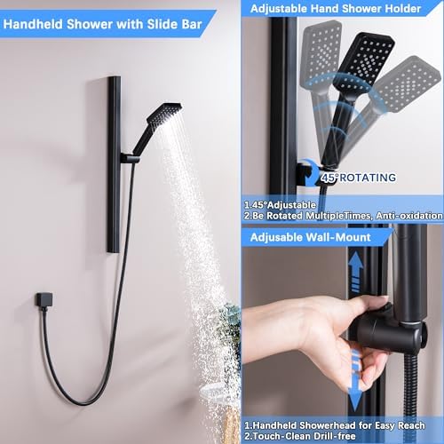 Sturdy Matte Black Tested Shower Head