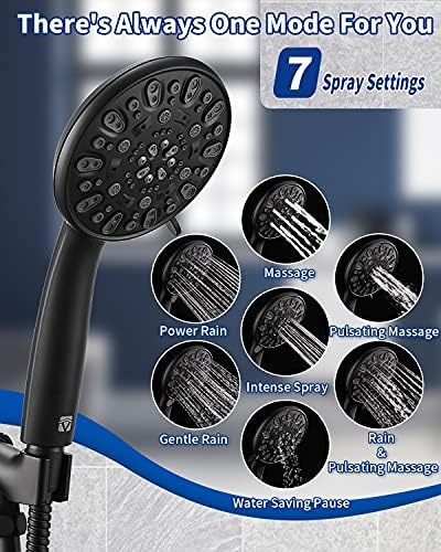 VMASSTONE 7-Spray Mode High-Pressure Handheld Shower Head Kit