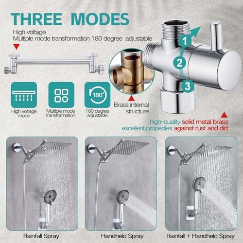 8 Sliver Extension Handheld Shower Head with 60 Hose