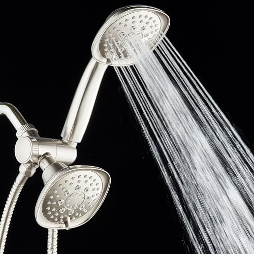 AquaDance Luxury Square 48-Setting High-Pressure Showerhead Combo