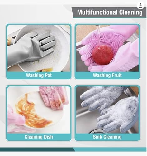 Multifunctional Silicone Dishwashing Gloves for Dogs and Household Use