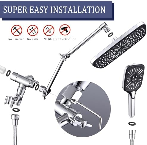 Cuzobro 12 Inch Rainfall Showerhead with Handheld Combo