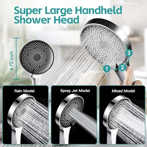 8 Sliver Extension Handheld Shower Head with 60 Hose