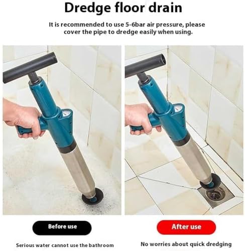 Pneumatic Floor Drain Clogger Eliminator with Barometer