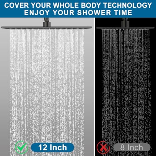All-Metal Matte Black Shower Head Combo