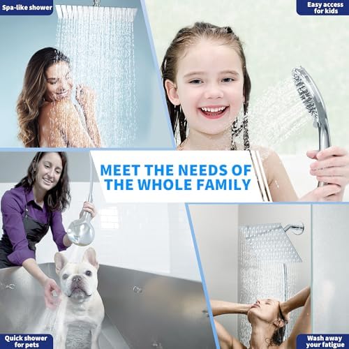 10 Inch Rain Shower Head with Handheld Combo High Pressure Chrome
