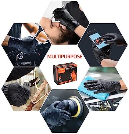 Premium Nitrile Gloves with Diamond Texture for Mechanics Cleaning