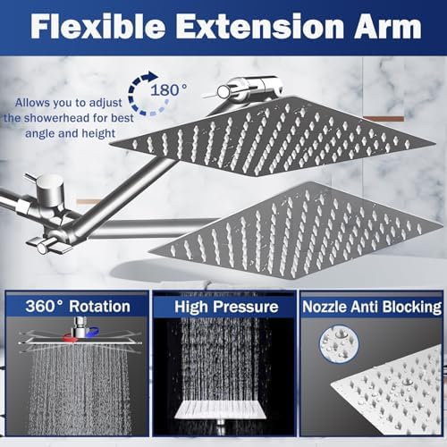 Durable 10-inch Rain Shower Head Combo