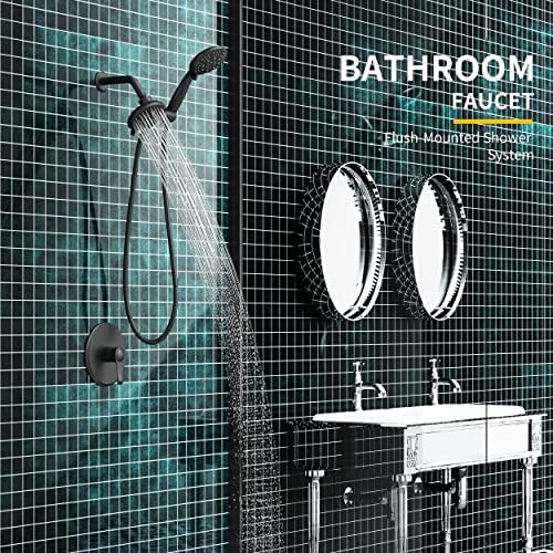 6-MODES BATHTUB HANDLED SHA HEAD COMBO TWO IN ONE MATTE BLACK