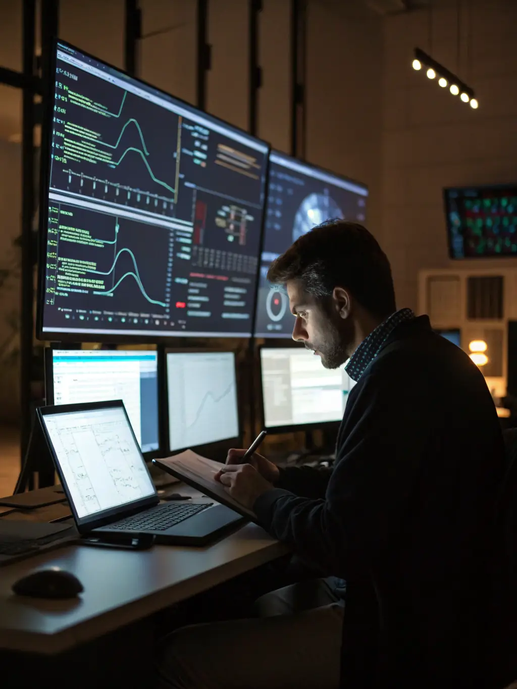 An image of a cybersecurity expert analyzing network traffic and identifying potential threats on a computer screen.